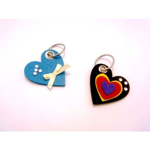 PORTE-CLES FEUTRINE - LOT DE 10 CŒURS