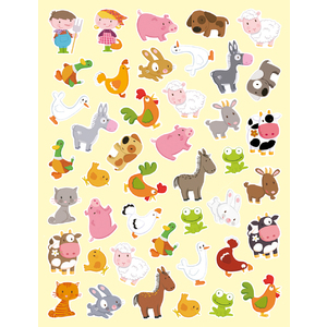 PP - GOMMETTES ANIMAUX FERME X3 POCHETTES