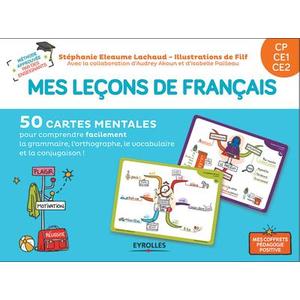 MES LECONS DE FRANCAIS CP  CE1  CE2 - 50 CARTES MENTALES POUR COMPRENDRE FACILEMENT LA GRAMMAIRE, L'