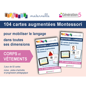 104 CARTES AUGMENTEES MONTESSORI CORPS ET VETEMENTS