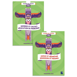 TOTEM - MATHEMATIQUES CE2 - FICHIER DE NUMERATION + FICHIER DE GEOMETRIE 2 VOLUMES
