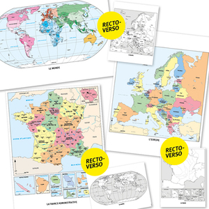 6 CARTES - GEOGRAPHIE A VIVRE