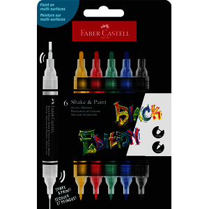 BLACK EDITION 6 MARQUEURS ACRYLIQUE DOUBLE POINTE COLORIS CLASSIC