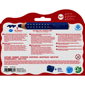 GRIPPY 10 CRAYONS DE COULEUR + 1 TAILLE CRAYON