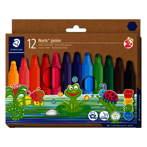 NORIS JUNIOR 329 12 FEUTRES POINTE LARGE COLORIS ASSORTIS