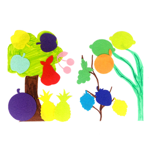 PACK VERGER FEUTRINE ADHÉSIVE 1MM - TAILLES ASSORTIS - 150 PCS - 10 COLORIS ASSORTIS