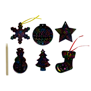 60 FORMES A GRATTER THEME NOEL + 5 BATONNETS + RUBAN