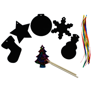60 FORMES A GRATTER THEME NOEL + 5 BATONNETS + RUBAN